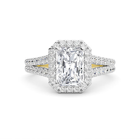 Radiant LG Diamond Ring in Yellow Gold - Binson Diamonds Antwerp