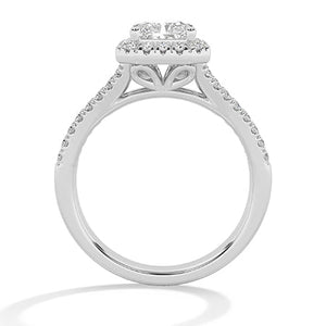 Radiant Lab-Grown Diamond Ring in 18K white gold, front view