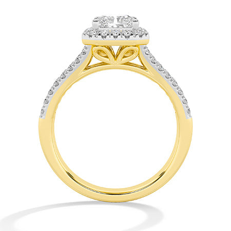 Radiant LG Diamond Ring in Yellow Gold - Binson Diamonds Antwerp