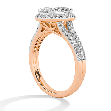 Radiant LG Diamond Ring in Yellow Gold - Binson Diamonds Antwerp