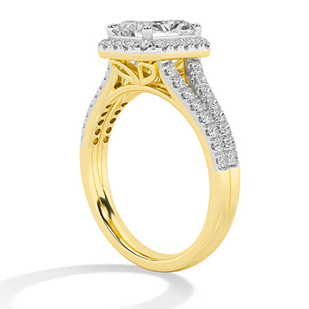 Radiant LG Diamond Ring in Yellow Gold - Binson Diamonds Antwerp