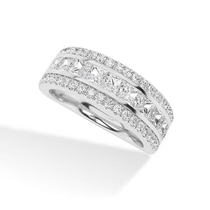 Round Lab-Grown Diamond Ring in 18K white gold, angled view