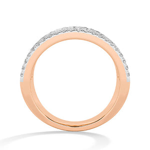 Round Lab-Grown Diamond Ring in 18K rose gold, front view