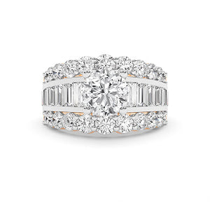 Round Lab-Grown Diamond Ring in 18K rose gold, overhead view