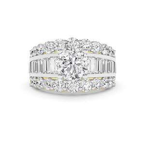 Round Lab-Grown Diamond Ring in 18K yellow gold, overhead view