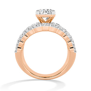 Round Lab-Grown Diamond Ring in 18K rose gold, front view