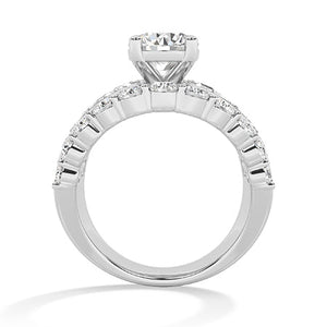 Round Lab-Grown Diamond Ring in 18K white gold, front view