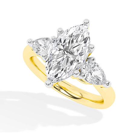 Marquise LG Diamond Ring in Rose Gold - Binson Diamonds Antwerp