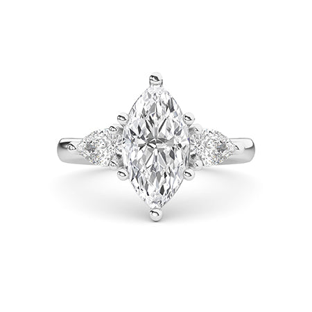 Marquise LG Diamond Ring in Rose Gold - Binson Diamonds Antwerp