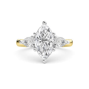 Marquise Lab-Grown Diamond Ring in 18K yellow gold, overhead view