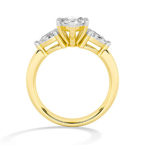 Marquise Lab-Grown Diamond Ring in 18K yellow gold, front view