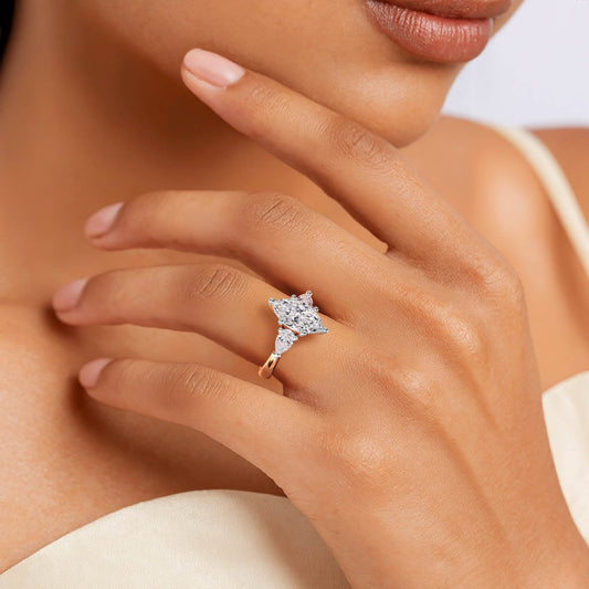 Marquise LG Diamond Ring in Rose Gold - Binson Diamonds Antwerp