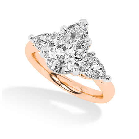 Pear LG Diamond Ring in Yellow Gold - Binson Diamonds Antwerp