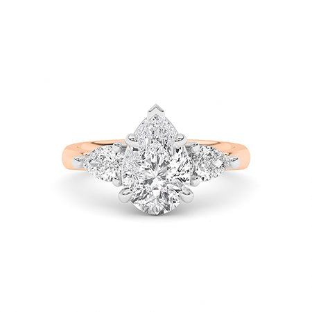Pear LG Diamond Ring in Yellow Gold - Binson Diamonds Antwerp