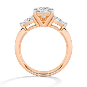 Pear Lab-Grown Diamond Ring in 18K rose gold, front view