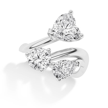 Heart LG Diamond Ring in White Gold - Binson Diamonds Antwerp
