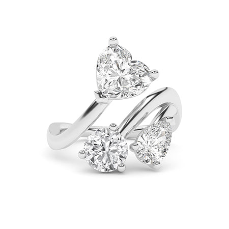 Heart LG Diamond Ring in White Gold - Binson Diamonds Antwerp