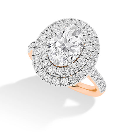 Oval LG Diamond Ring in Rose Gold - Binson Diamonds Antwerp