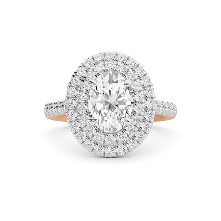 Oval LG Diamond Ring in Rose Gold - Binson Diamonds Antwerp