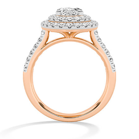 Oval LG Diamond Ring in Rose Gold - Binson Diamonds Antwerp