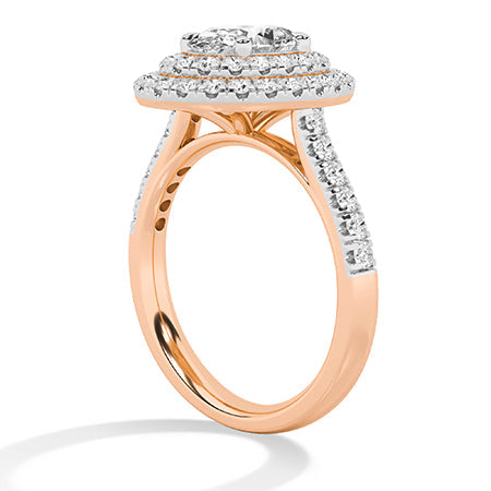 Oval LG Diamond Ring in Rose Gold - Binson Diamonds Antwerp