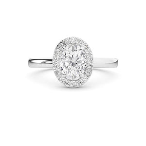 Round Lab-Grown Diamond Ring in 18K white gold, overhead view