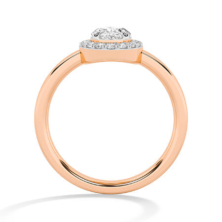 Round LG Diamond Ring in Rose Gold - Binson Diamonds Antwerp