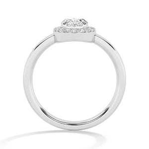 Round Lab-Grown Diamond Ring in 18K white gold, front view