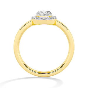 Round Lab-Grown Diamond Ring in 18K yellow gold, front view