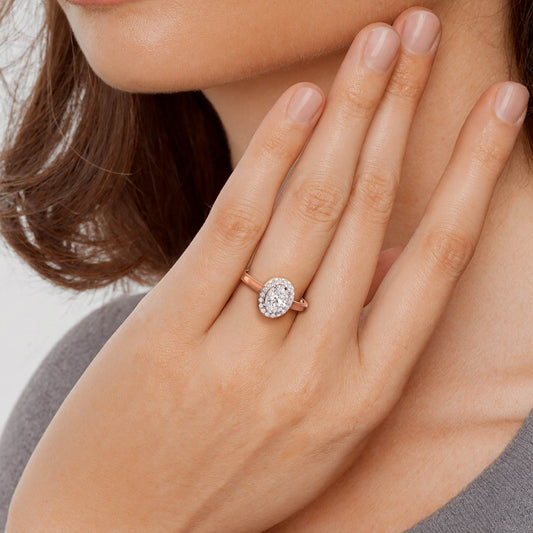 Round LG Diamond Ring in Rose Gold - Binson Diamonds Antwerp