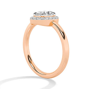 Round LG Diamond Ring in Rose Gold - Binson Diamonds Antwerp