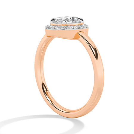 Round LG Diamond Ring in Rose Gold - Binson Diamonds Antwerp