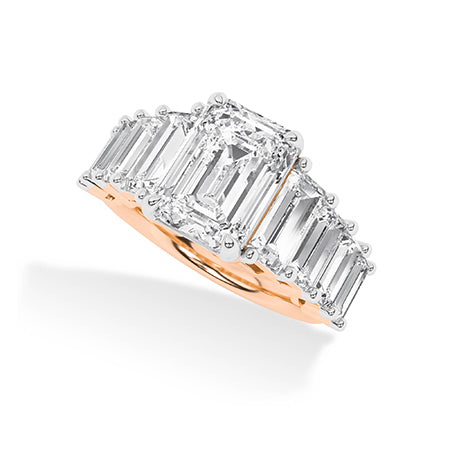 Emerald LG Diamond Ring in Yellow Gold - Binson Diamonds Antwerp