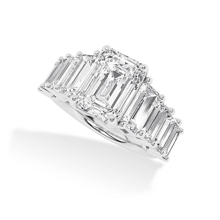 Emerald LG Diamond Ring in Yellow Gold - Binson Diamonds Antwerp