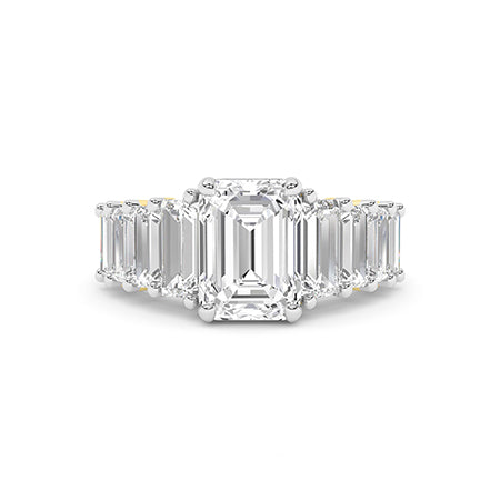 Emerald LG Diamond Ring in Yellow Gold - Binson Diamonds Antwerp