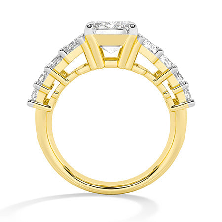 Emerald LG Diamond Ring in Yellow Gold - Binson Diamonds Antwerp
