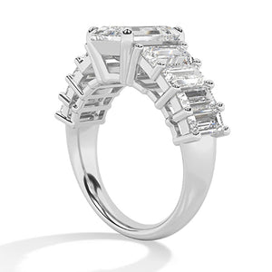 Emerald Lab-Grown Diamond Ring in 18K white gold, side view