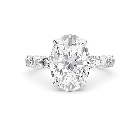 Marquise LG Diamond Ring in White Gold - Binson Diamonds Antwerp