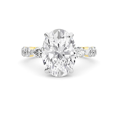 Marquise LG Diamond Ring in White Gold - Binson Diamonds Antwerp