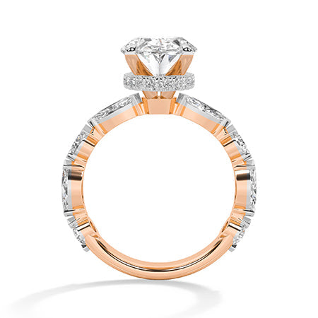 Marquise LG Diamond Ring in White Gold - Binson Diamonds Antwerp