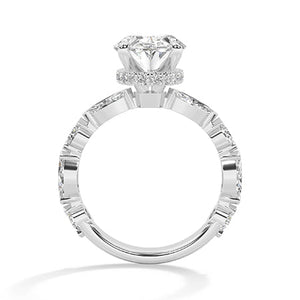 Marquise LG Diamond Ring in White Gold - Binson Diamonds Antwerp
