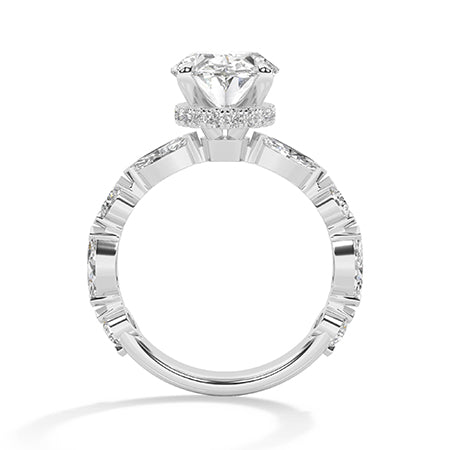 Marquise LG Diamond Ring in White Gold - Binson Diamonds Antwerp