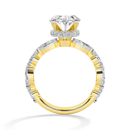 Marquise LG Diamond Ring in White Gold - Binson Diamonds Antwerp
