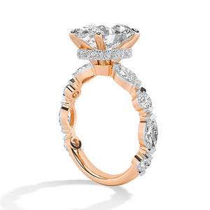Marquise LG Diamond Ring in White Gold - Binson Diamonds Antwerp