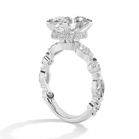 Marquise LG Diamond Ring in White Gold - Binson Diamonds Antwerp