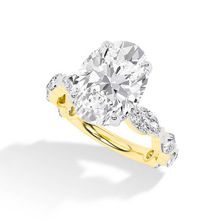 Oval LG Diamond Ring in Yellow Gold - Binson Diamonds Antwerp
