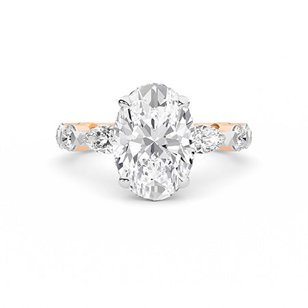 Oval LG Diamond Ring in Yellow Gold - Binson Diamonds Antwerp