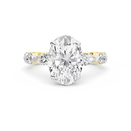 Oval LG Diamond Ring in Yellow Gold - Binson Diamonds Antwerp