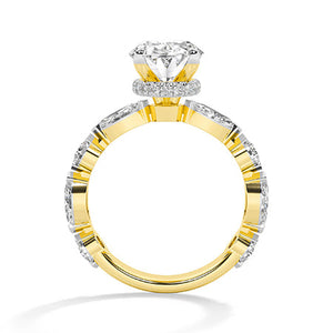 Oval LG Diamond Ring in Yellow Gold - Binson Diamonds Antwerp