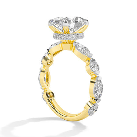 Oval LG Diamond Ring in Yellow Gold - Binson Diamonds Antwerp